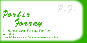 porfir forray business card